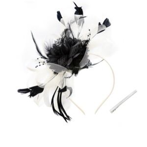 NWT Elegant Black and White Fascinator